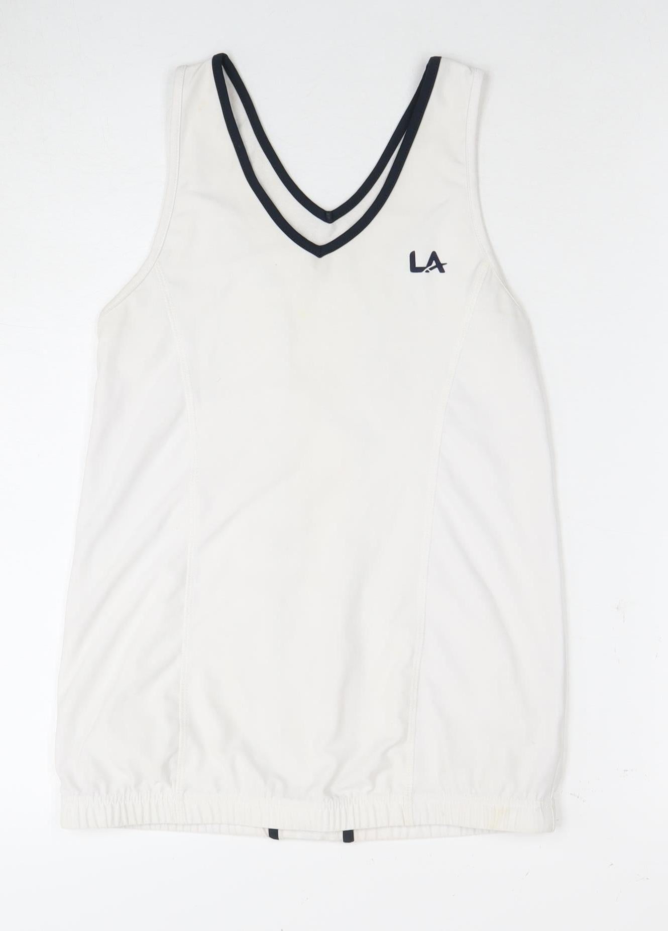LA Gear Women's White Sleeveless V-Neck Tank Top