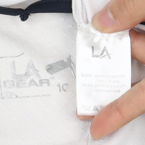 LA Gear Women's White Sleeveless V-Neck Tank Top