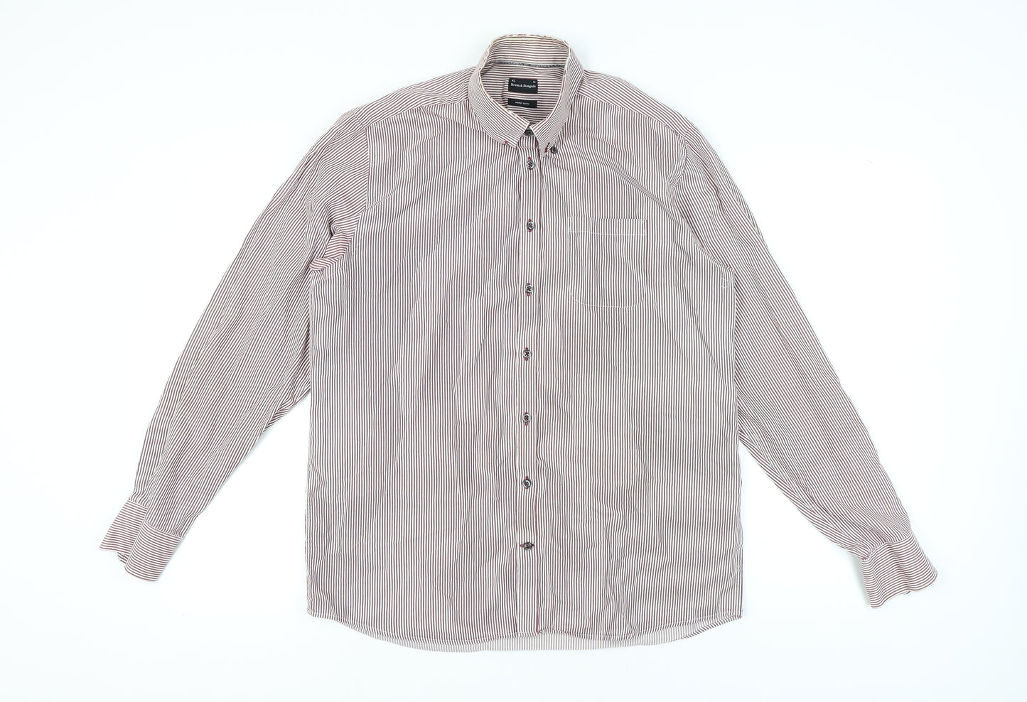 Bruun & Stengade Men’s Multicoloured Striped Shirt 16.5