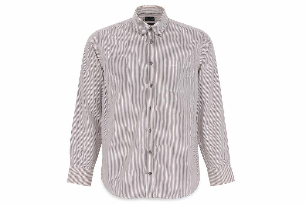 Front view of Bruun & Stengade Men’s Multicoloured Striped Shirt 16.5