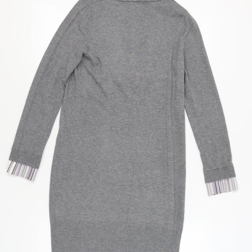 Next Women's Grey Collared Shirt Dress, Size 12 Petites