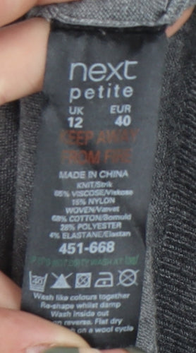 Next Women's Grey Collared Shirt Dress, Size 12 Petites