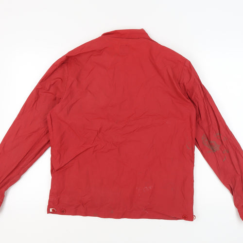 Pretty Green Red Cotton Unisex Jacket, M, Zipped Pockets