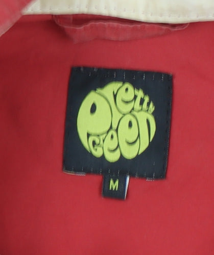 Pretty Green Red Cotton Unisex Jacket, M, Zipped Pockets