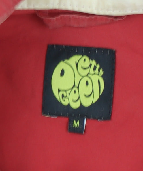 Pretty Green Red Cotton Unisex Jacket, M, Zipped Pockets