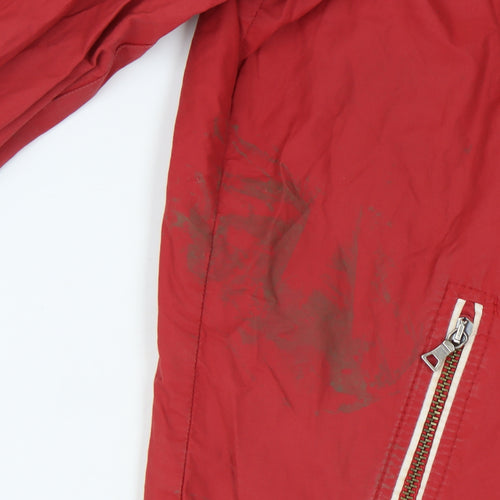 Pretty Green Red Cotton Unisex Jacket, M, Zipped Pockets