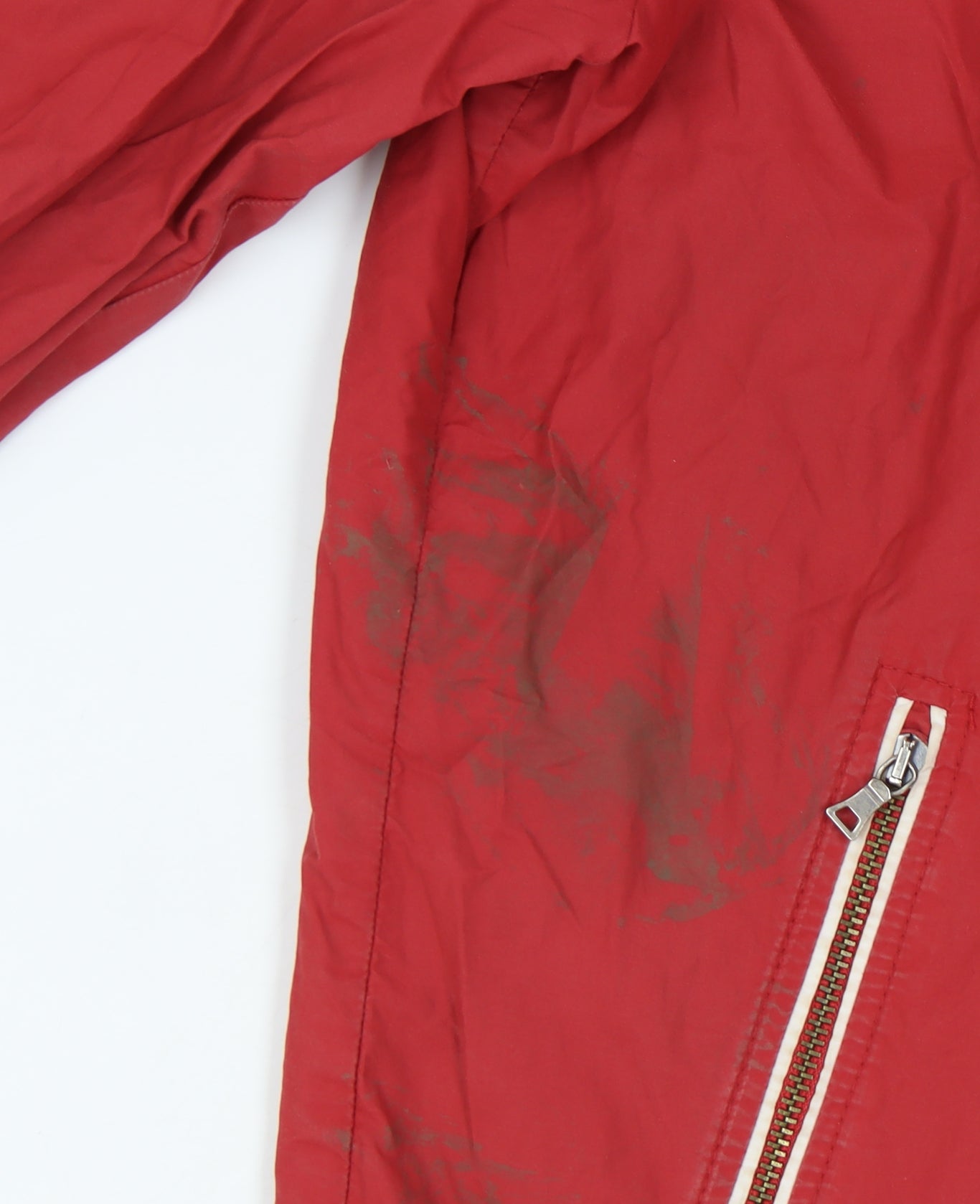Pretty Green Red Cotton Unisex Jacket, M, Zipped Pockets