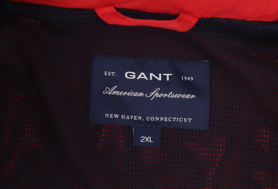GANT Men's Red 2XL Basic Jacket, Casual Stand-Up