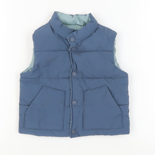 Zara Blue Unisex Baby Puffer Jacket 12-18m Casual Cosy
