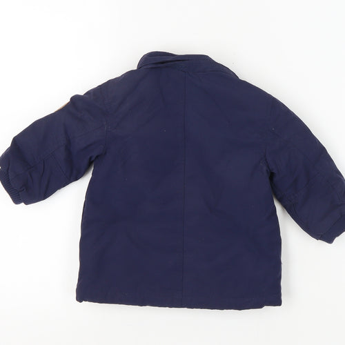 H&M Unisex Baby Blue Jacket 12 Months Lined Hooded