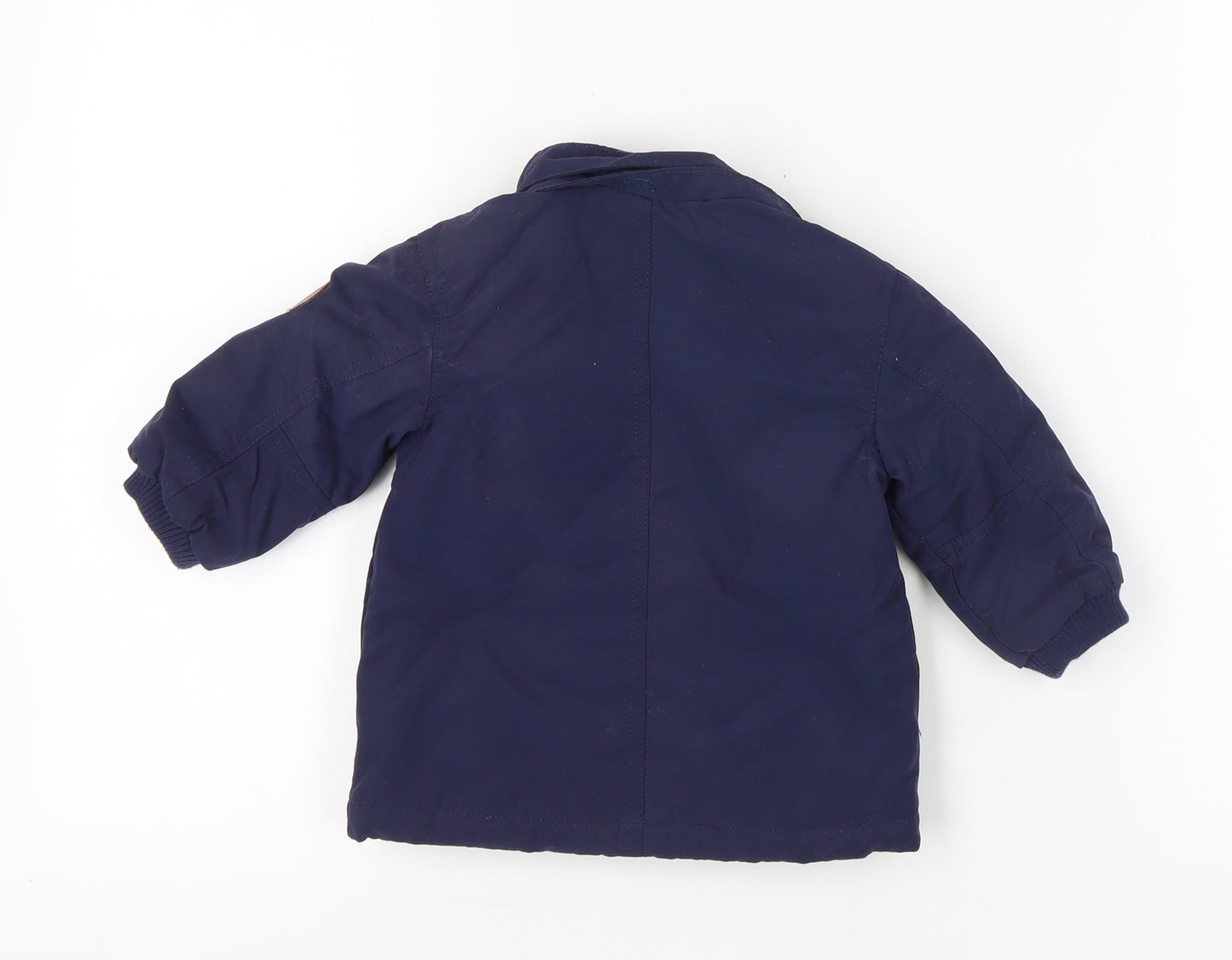 H&M Unisex Baby Blue Jacket 12 Months Lined Hooded