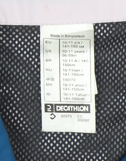 Tribord Girls Blue Purple Waterproof Jacket 10-11 Years