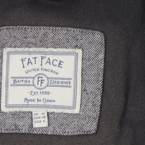 Fat Face Women's Black Puffer Jacket UK 10 Hooded Winter