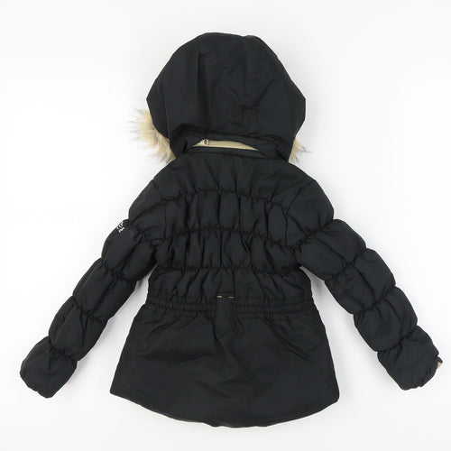 Dare 2b Boys Black Puffer Jacket with Fur Trim 3-4 Years