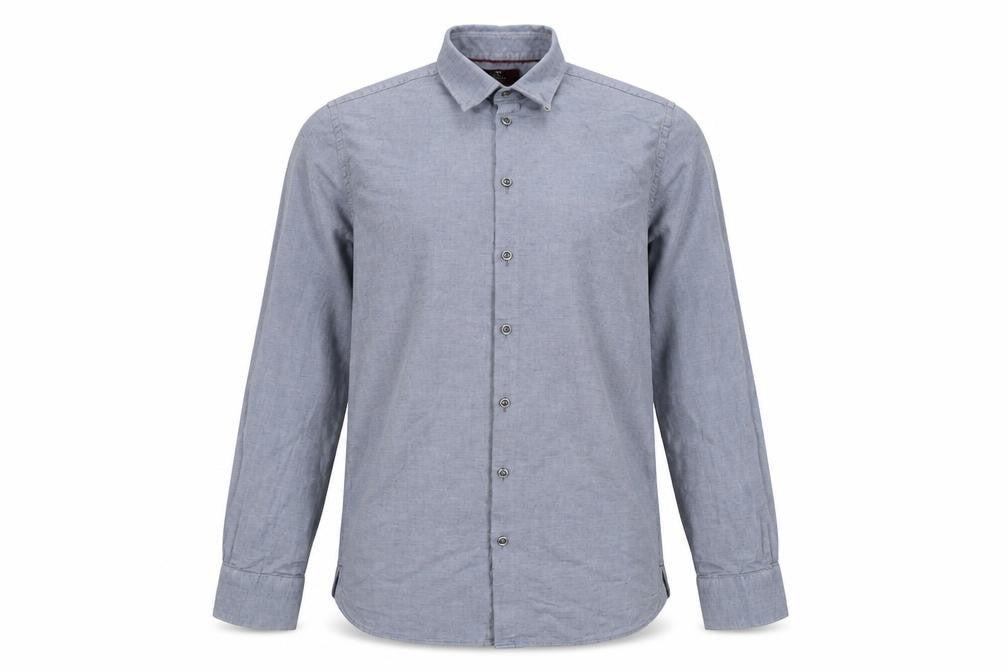 Front view of Marks & Spencer Grey Men's Long Sleeve Shirt, 16