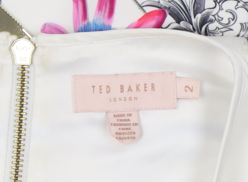 Ted Baker Women Multicoloured Floral Fit & Flare Dress, Size 6