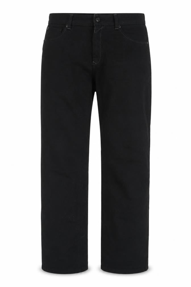 Front view of Next unisex black straight trousers, size 32
