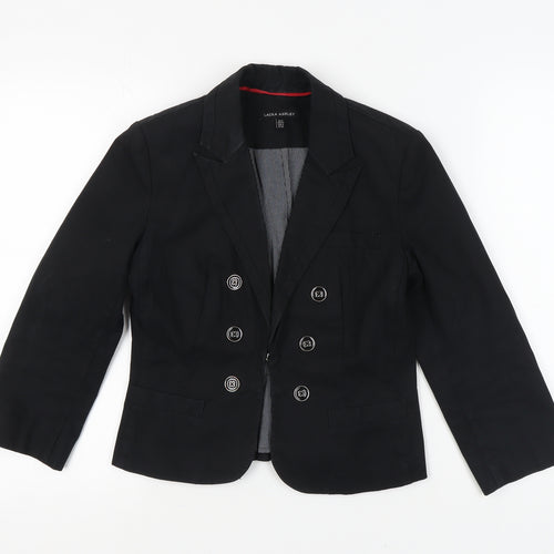Laura Ashley Women's Black Double-Breasted Blazer UK 8
