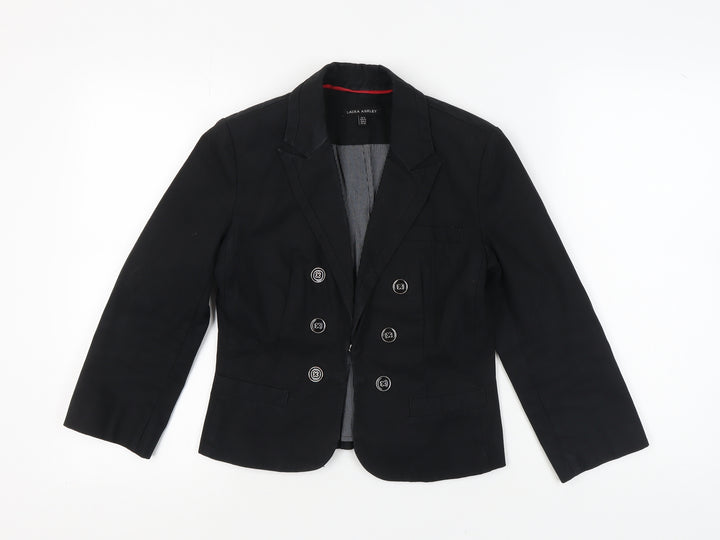 Laura Ashley Women's Black Double-Breasted Blazer UK 8