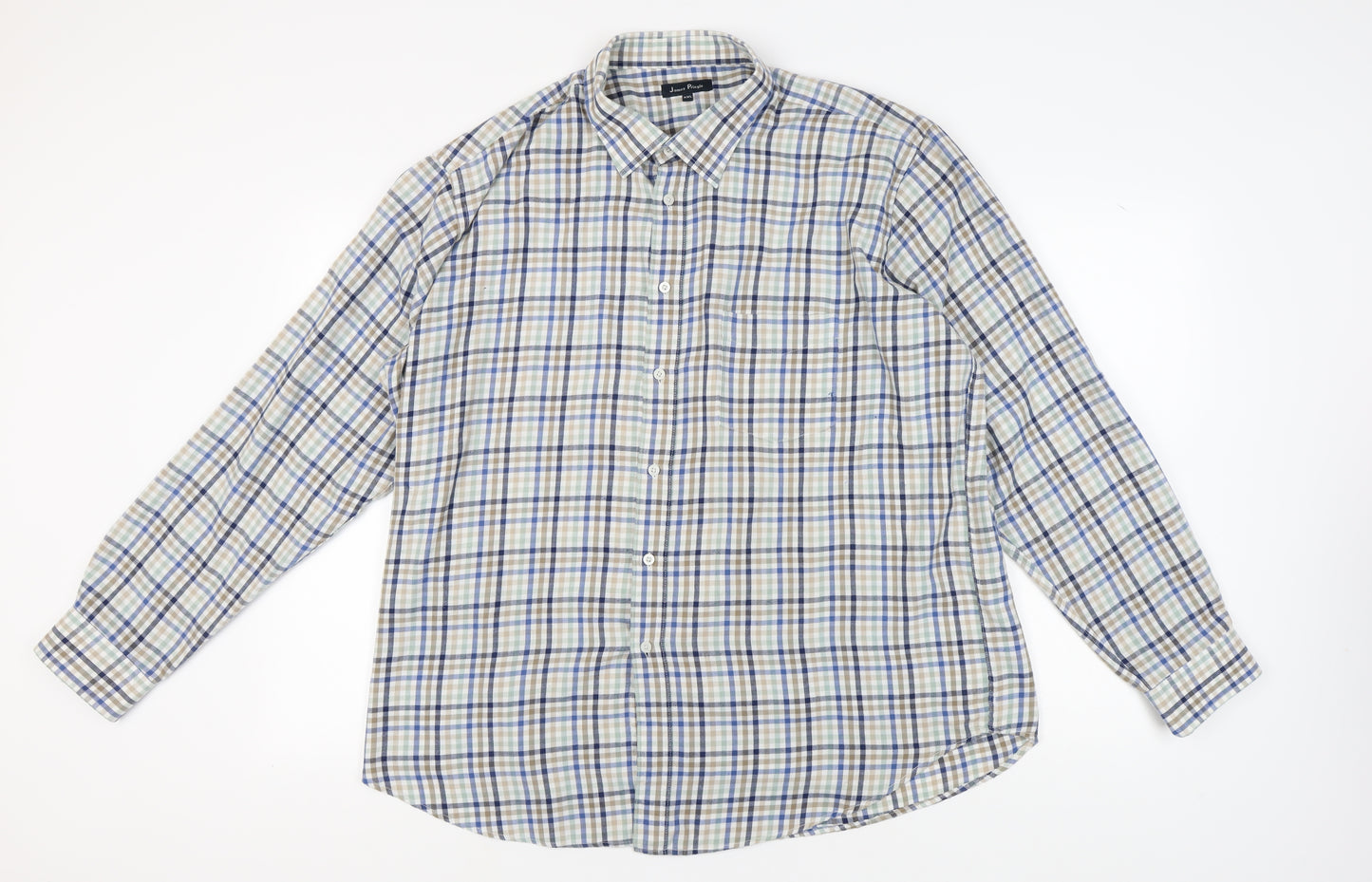 James Pringle Men's Multicoloured XXL Plaid Shirt