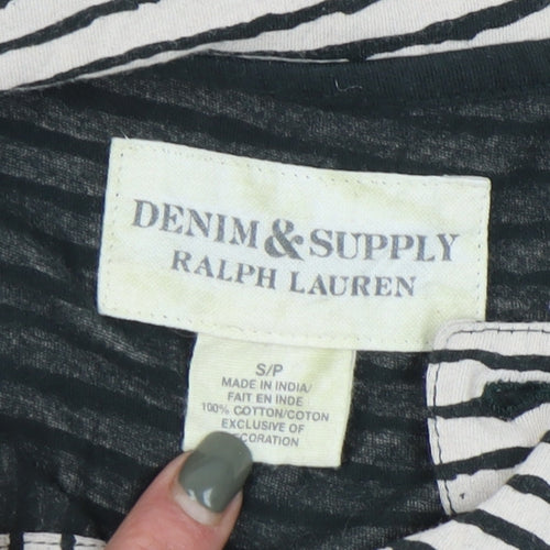 Denim & Supply Ralph Lauren Striped Polo, Men's S, Black/Beige