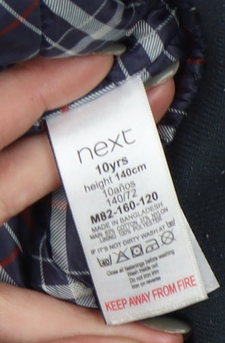 Next Boys Blue Hooded Jacket 10 Years Winter Zip