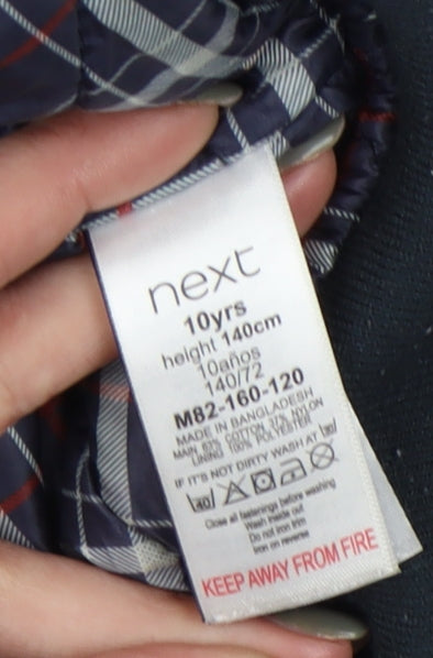 Next Boys Blue Hooded Jacket 10 Years Winter Zip