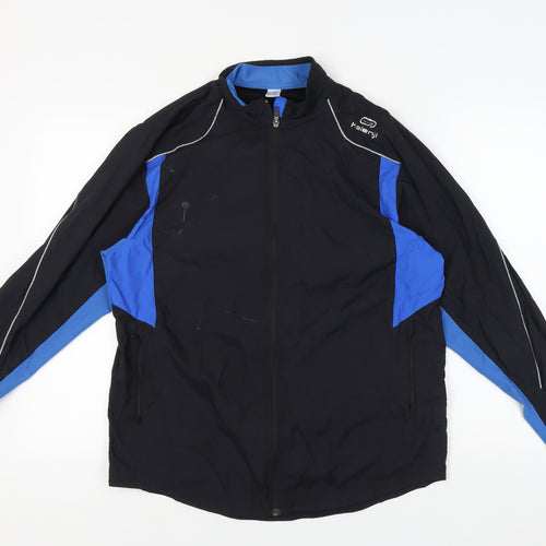 Kalenji Men's XL Black/Blue Track Jacket Reflective