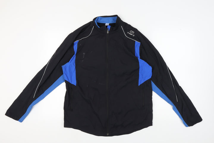 Kalenji Men's XL Black/Blue Track Jacket Reflective