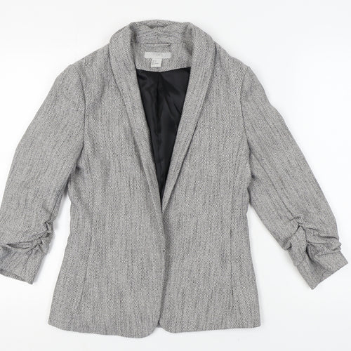 H&M Women's Grey Tweed Blazer Size 8