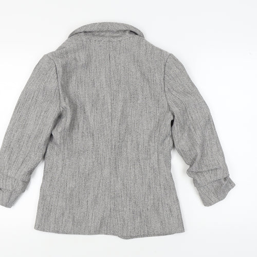 H&M Women's Grey Tweed Blazer Size 8