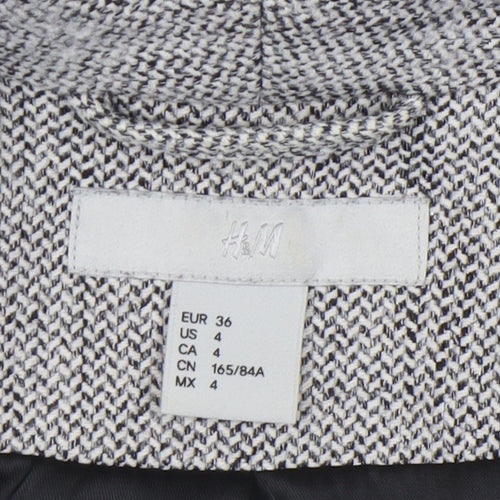 H&M Women's Grey Tweed Blazer Size 8