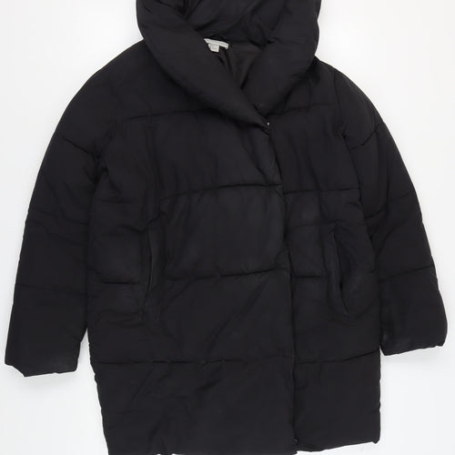 H&M Women's Black Puffer Jacket Size 8 Winter Coat