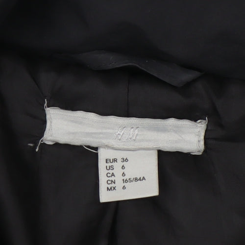 H&M Women's Black Puffer Jacket Size 8 Winter Coat