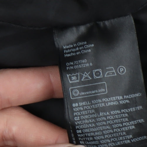 H&M Women's Black Puffer Jacket Size 8 Winter Coat