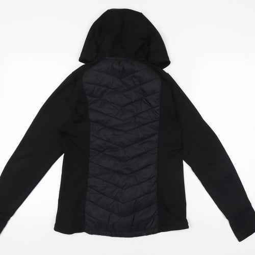 H&M Women's Black Hooded Jacket Size 12