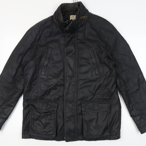 John Lewis Men’s Black Jacket Large Button Zip Casual