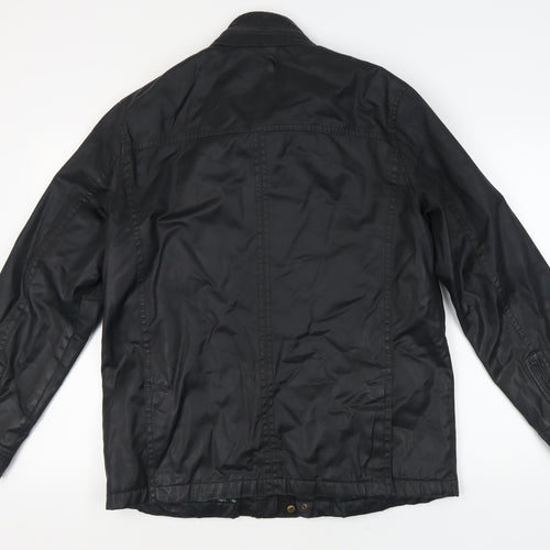 John Lewis Men’s Black Jacket Large Button Zip Casual