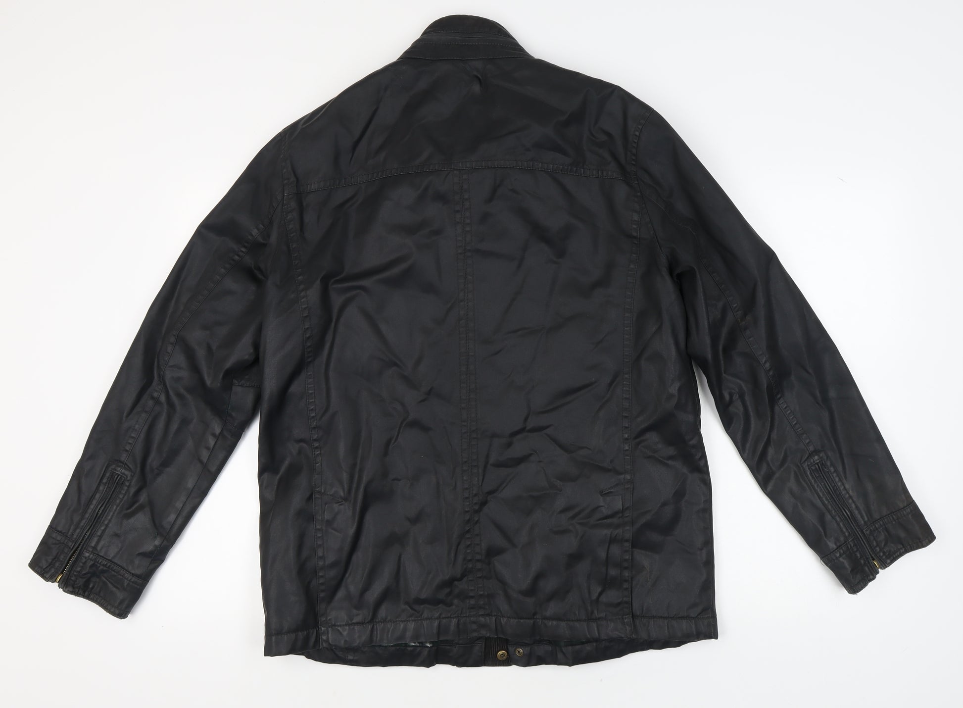 John Lewis Men's Black Jacket Large Button Zip Casual – Preworn