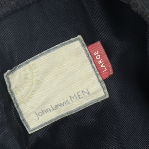 John Lewis Men’s Black Jacket Large Button Zip Casual