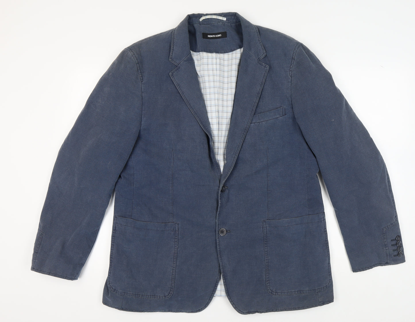 Remus Uomo Men's Blue Blazer, Size 44R Summer Casual