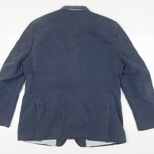 Remus Uomo Men's Blue Blazer, Size 44R Summer Casual