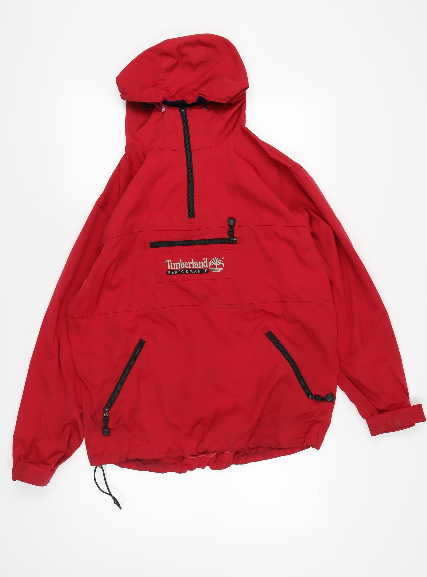 Timberland Men's Red Anorak Jacket M Casual Hooded