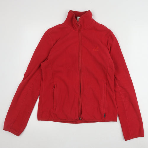 Adidas Women's Red Full Zip Fleece Jacket Size 12
