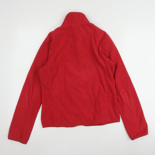Adidas Women's Red Full Zip Fleece Jacket Size 12