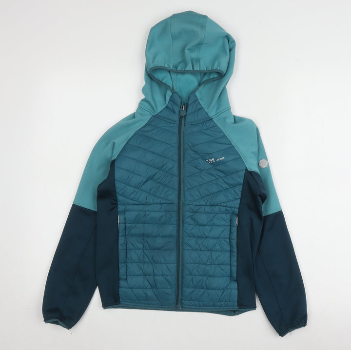 Regatta Girls Blue Puffer Jacket 10Y Hooded Casual Outerwear