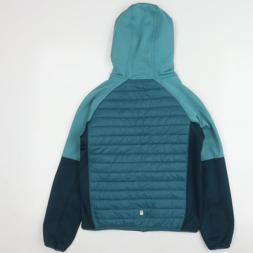 Regatta Girls Blue Puffer Jacket 10Y Hooded Casual Outerwear