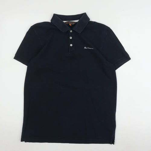 Ben Sherman Men's Black Cotton Polo Shirt Size S