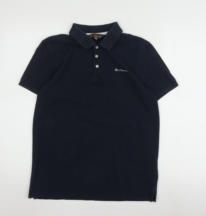 Ben Sherman Men's Black Cotton Polo Shirt Size S