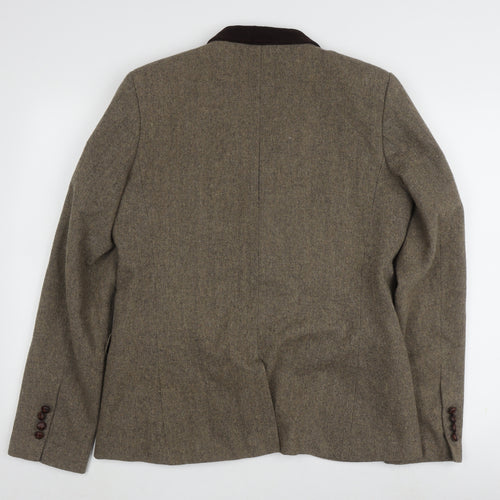 Topman Men's Brown Single-Breasted Blazer 40